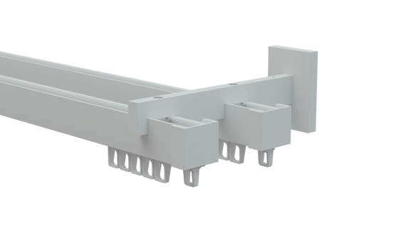 Карнизи для штор стіновий Арин Квадро подвійний Білий 275 див.