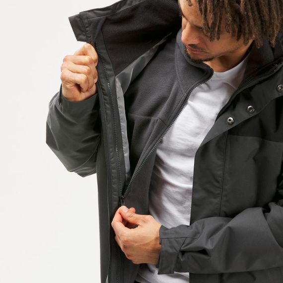 Куртка чоловіча SH100 для трекінгу 3 в 1 водонепроникна до 0°C сіра - 3XL. | Зображення 2