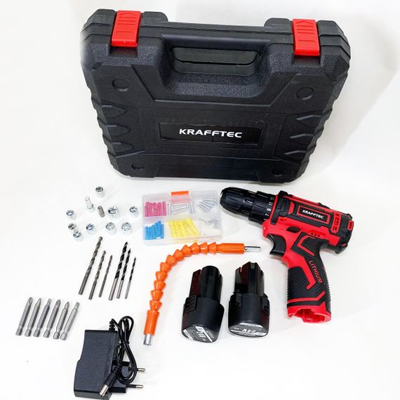 Акумуляторний шуруповерт із насадками KRAFFTEC 24V