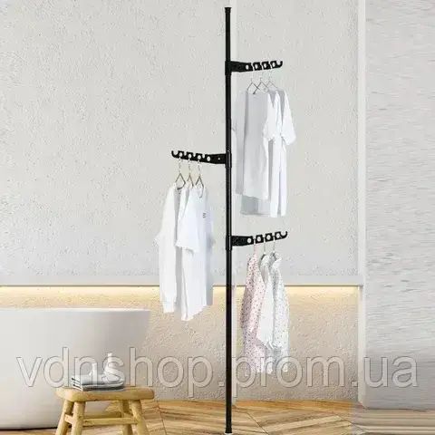 Вішалка від підлоги до стелі Hanger floor to ceiling для одягу, сушарка окремостояща телескопічна | Зображення 2