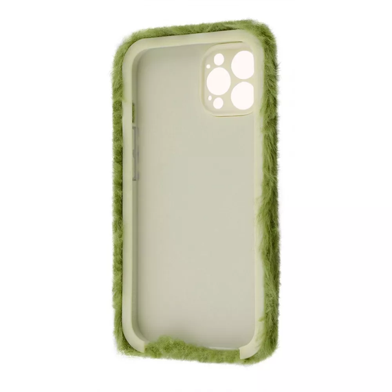 Чехол для iPhone 13 Pro Fluffy Love Case Green,мягкий чехол на iPhone 13 Pro,стильный чехол для iPhone зеленый | Зображення 1