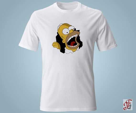 Футболка с принтом  Голова Гомера Симпсона.
