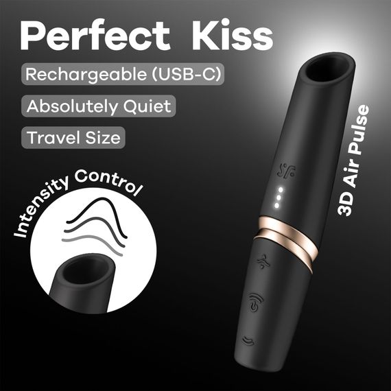 Вакуумний стимулятор Satisfyer Perfect Kiss, магнітна технологія 3D Air Pulse, 30 режимів роботи | Зображення 5
