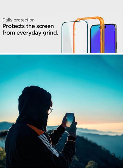 Захисне скло Spigen для Apple Iphone 14 Pro Glas tR Align Master FC (2 Pack), Black (AGL05216) | Зображення 5