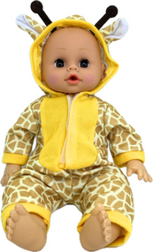 Пупс лялька розмовляє плаче сміється в костюмі жираф 29.5 см Little baby з пляшечкою