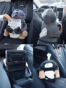 Стильна серветниця з собакою 2 в 1 Хіт милий мультяшний автомобільний ящик для серветок