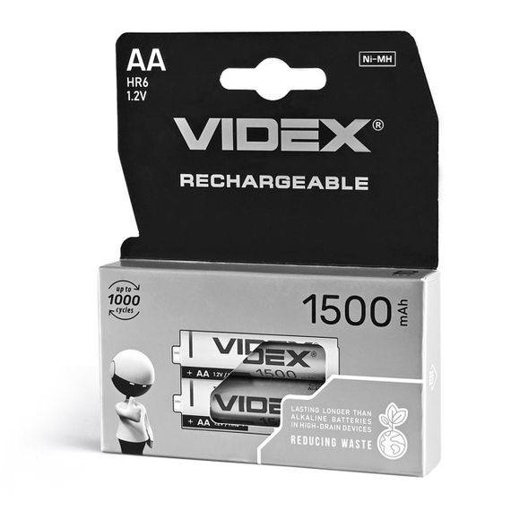 Акумулятори Videx HR6/AA 1500mAh double blister/2шт