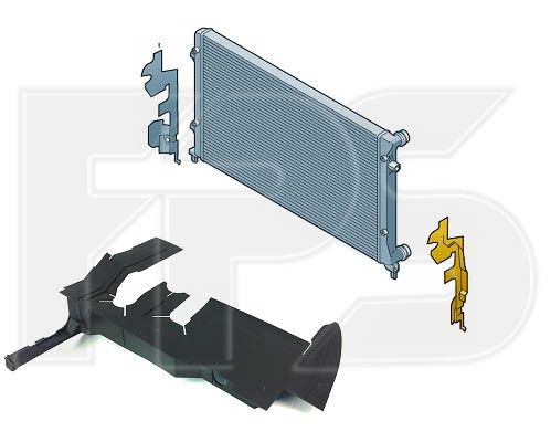 Дефлектор радиатора VW Caddy '04- левый, пластмасс (FPS)