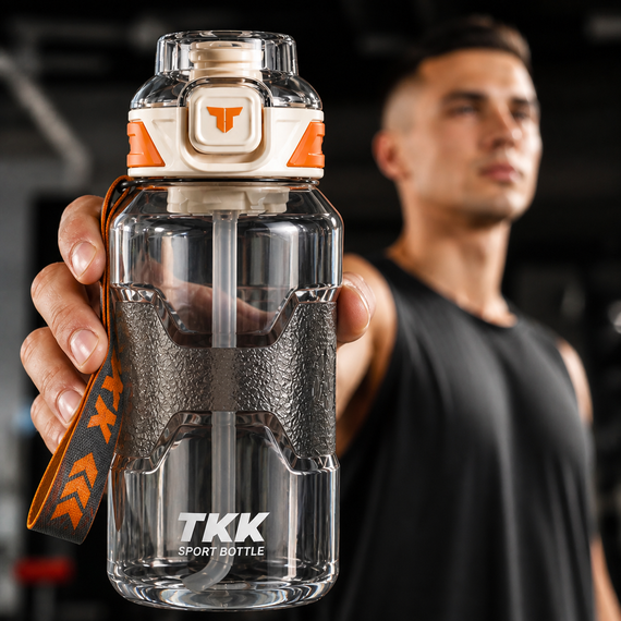 Спортивная бутылка для воды TKK 1500 мл (1.5 л): ударопрочный Tritan BPA-free, Белая | Зображення 9