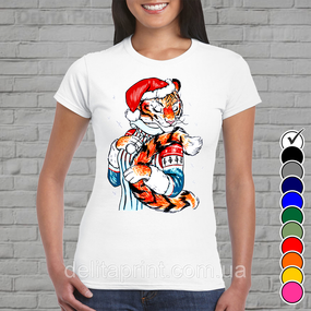 Футболка з новорічним принтом "Круті НГ Тигриця" Family Look Новий Рік