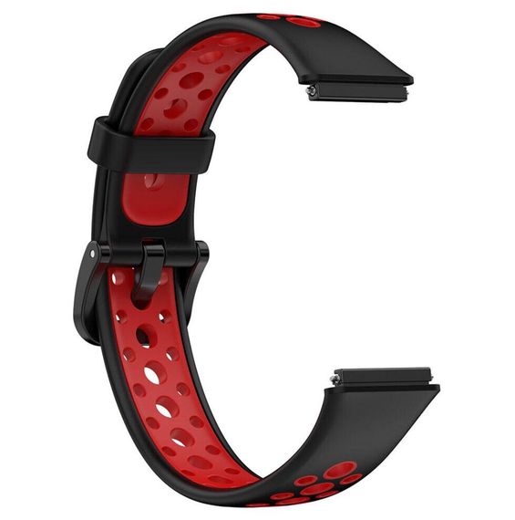Силіконовий ремінець Primolux Perfor Classic для фітнес браслета Huawei Band 7- Black&Red | Зображення 3