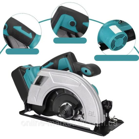 Акумуляторна циркулярна пила Circular Saw X-510 48V з 2 АКБ • Бездротова дискова пила для дерева, фанери, ДСП і домашніх робіт | Зображення 4