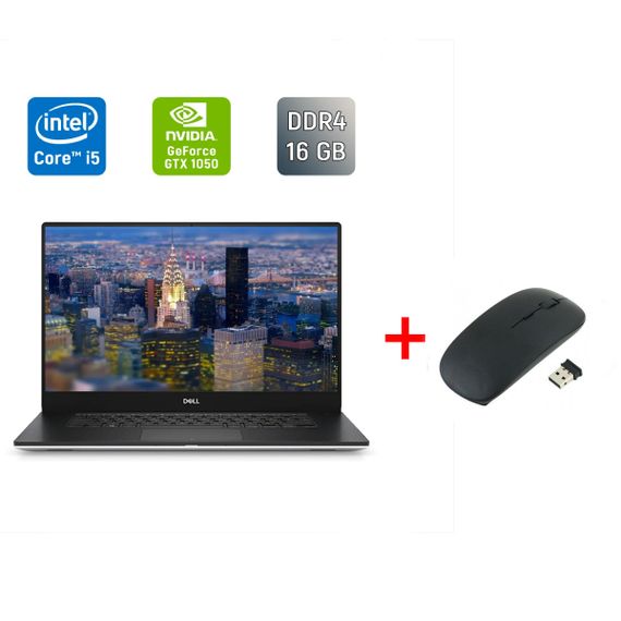 Ігровий ноутбук Dell XPS 15 9570 / 15.6" (1920x1080) IPS / Intel Core i5-8300H (4 (8) ядра по 2.3 - 4.0 GHz) / 16 GB DDR4 / 512 GB SSD / nVidia Geforce GTX 1050, 4 GB GDDR5, 128-bit / HDMI / Windows 10 б/в + Подарунок Бездротова миша / USB