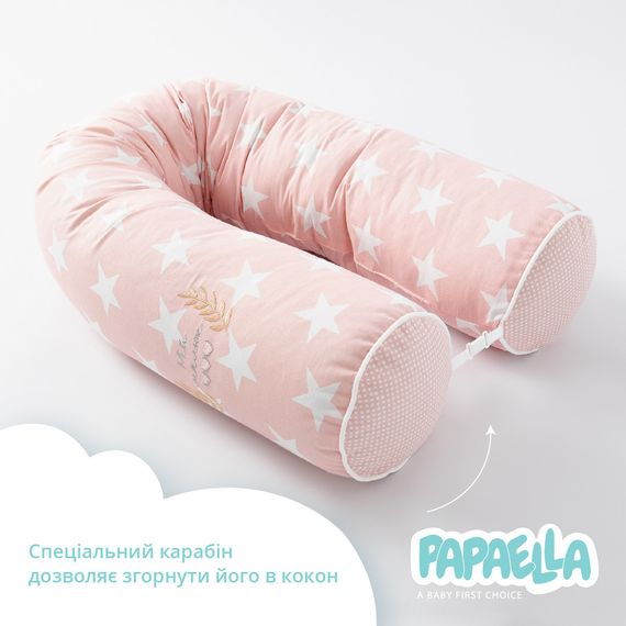 Захисні бортики-валики у дитяче ліжечко 2 шт ТM PAPAELLA 60х15 см, 120х15 см бавовна зірка/горошок пудра (8-34533*001) | Зображення 4