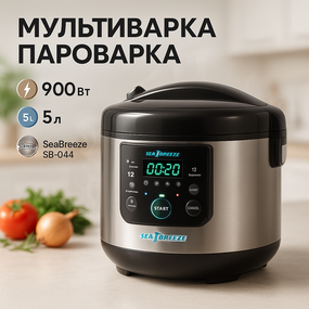 Мультиварка пароварка скороварка качественная SeaBreeze, Скороварка с пароваркой 5 л ID-68