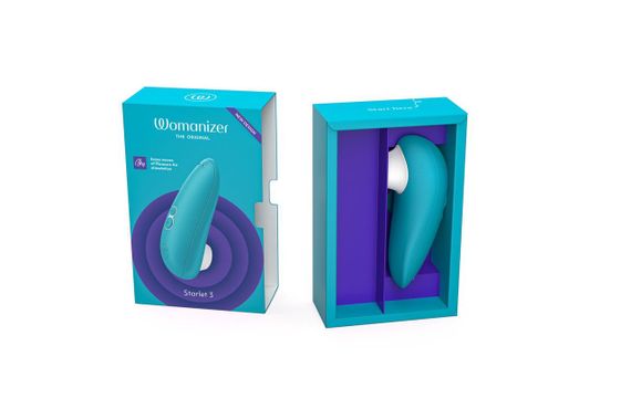 Компактний вакуумний кліторальний стимулятор Womanizer Starlet 3 Turquoise водонепроникний для початківців | Зображення 5