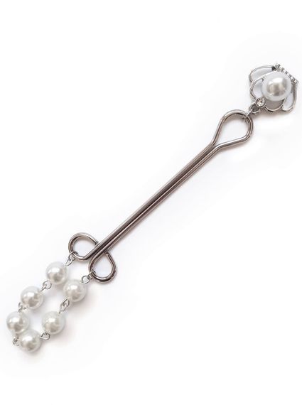 Затискач для клітора Art of Sex - Clit Clamp Royal Pearls, Сріблястий