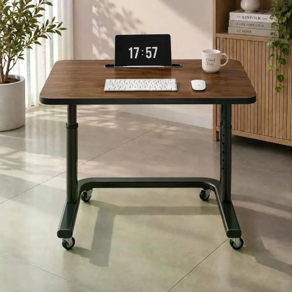 Столик для ноутбука Dash XBC-1-01 Brown • Регулируемый компьютерный стол 60×40 см на колесах для работы, учебы и планшета | Зображення 3