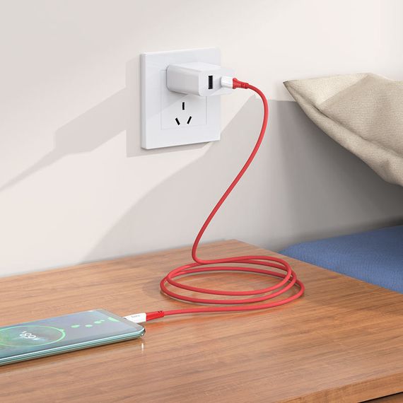 Дата кабель Hoco X70 Ferry Type-C to Type-C 60W (1m) Красный | Зображення 2