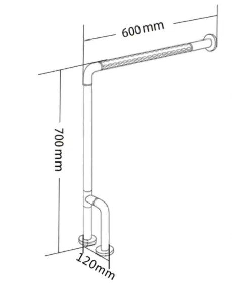 Поручень г-подібний SanStore Ø32 білий HS-028A | Зображення 5