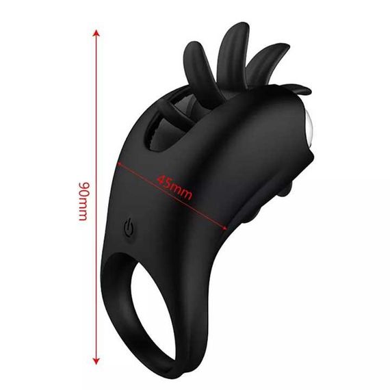 Виброкольцо с ротацией для стимуляции клитора 20 режимов Черный | Зображення 9