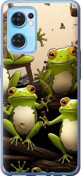 Чехол на Oppo Reno7 5G Жабки "5656u-2669-17620"