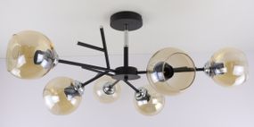 Люстра стельова на 6 лампочок 25020 Чорний 34х70х70 см.