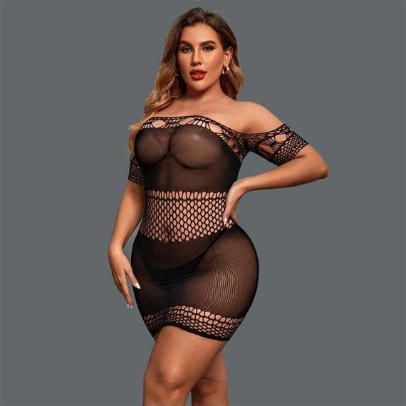 Сексуальное мини-платье с короткими рукавами M-L-XL | Зображення 1
