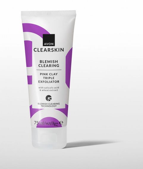 Розовый глиняный скраб-пилинг для лица Avon «Для проблемной кожи» 75 мл