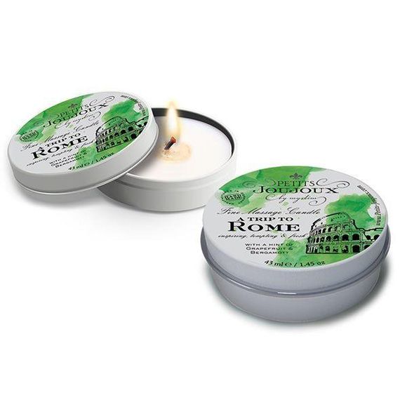 Масажна свічка Petits Joujoux - Rome - Grapefruit and Bergamott (43 мл) з афродизіаками | Зображення 1