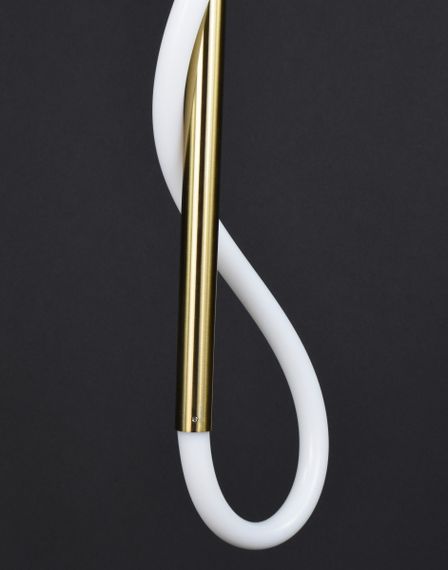 Люстра світлодіодна підвісна LED світильник для квартири на стелю лед 27640 Латунь 85-180х14х10 см. | Зображення 3