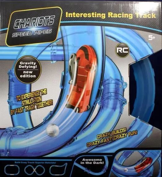 Светящиеся трубопроводные гонки CHARIOTS SPEED PIPES трубопроводный автотрек гоночный трек (37 деталей) | Зображення 1