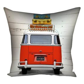 Подушка габардинова з принтом Volkswagen travel 50x50 (5P_VOL041)