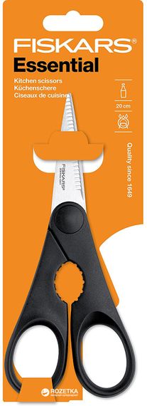 Ножницы кухонные Fiskars Essential с открывашкой для бутылок (1023820) | Зображення 1