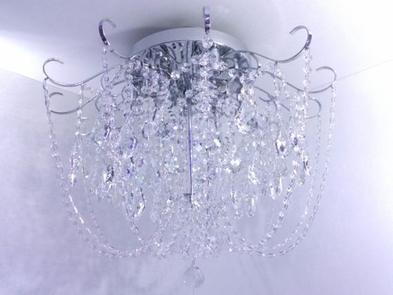 Люстра стельова кришталева з пультом 25487 Хром 49х63х63 см.