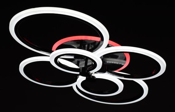 Люстра світлодіодна стельова LED світильник для квартири на стелю лед з пультом 27763 Чорний 11х57х77 см. | Зображення 7