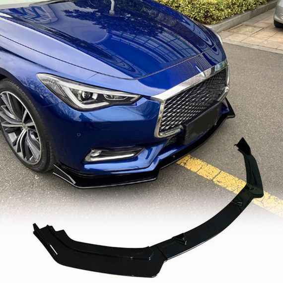 Накладка на передній бампер Lip V2 (для Q60 2016-2022, Карбон) для Infiniti Q50/Q60 рр