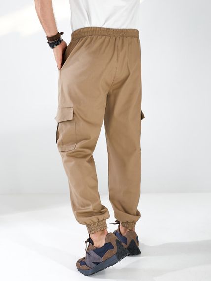 Мужские брюки карго с накладными карманами котон LI2031 цвет бежевый, размер 54/56 | Зображення 2