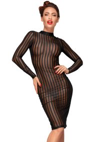 Сукня прозора в смужку Noir Handmade F182 чорна, XXL Sex Aura