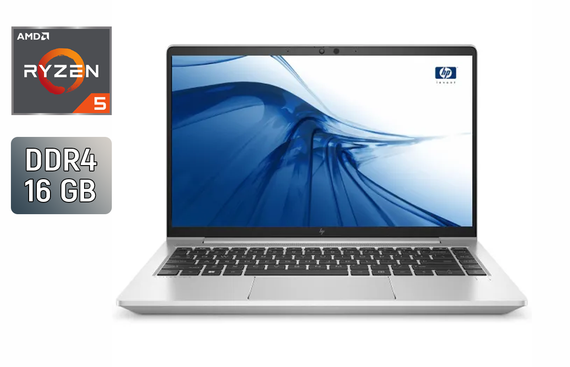 Ультрабук Б-класс HP ProBook 445 G9 / 14" (1920x1080) IPS / AMD Ryzen 5 5625U (6 (12) ядер по 2.3 - 4.3 GHz) / 16 GB DDR4 / 256 GB SSD / AMD Radeon Vega 7 Graphics / WebCam / TouchID б/у