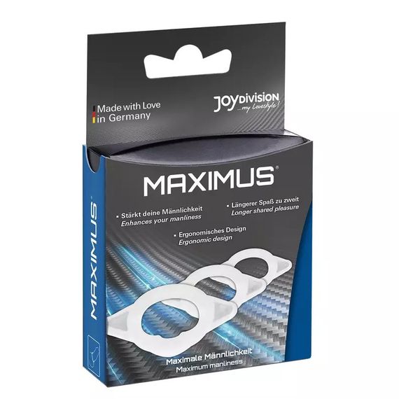 Набір ерекційних кілець Joydivision MAXIMUS XS/S/M з еластичного силікону, прозорі, 3 шт. Sex Aura | Зображення 1