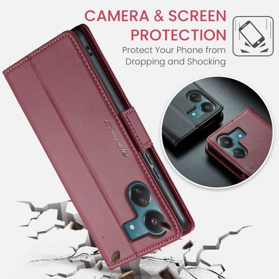Шкіряний чохол-книжка Retro Case для Xiaomi Redmi 13 колір Червоний | Зображення 2