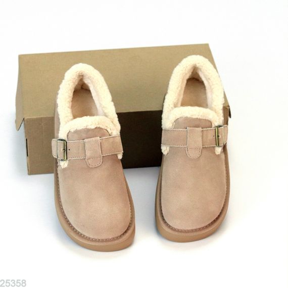 Бежевые замшевые угги автоледи на утолщенной подошве | Зображення 2