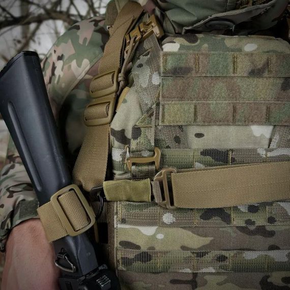 Ремінь  одно/двоточковий для АК, AR   карабіном H&K та за звуження прикладу койот | Зображення 3