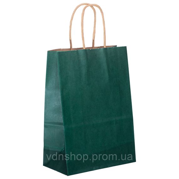 Набір подарункових крафтових пакетів з паперу 12 (шт.) гарні пакети для подарунків 15×8×21 (см) Зелений HP-10359-5GR