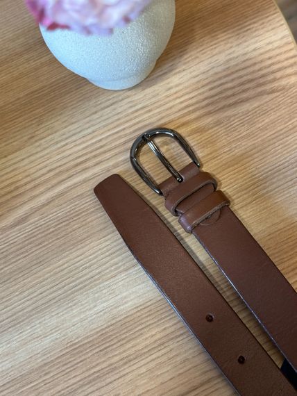 Кожаный женский ремень в коричневом цвете 6081 | Зображення 9