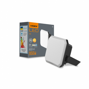 LED Прожектор 10W 5000К 220V чорний VLE-F3-0105B F3 Videx