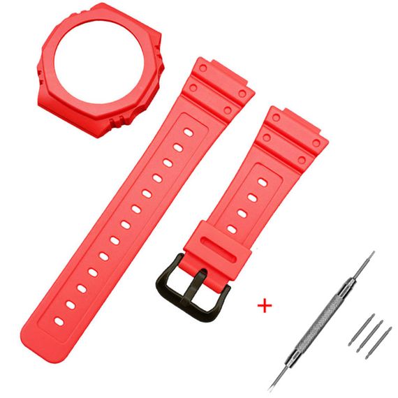 Ремешок + безель (рант) для Годинник C2asio G-Shock GA-2100/GA-2110 Red Black