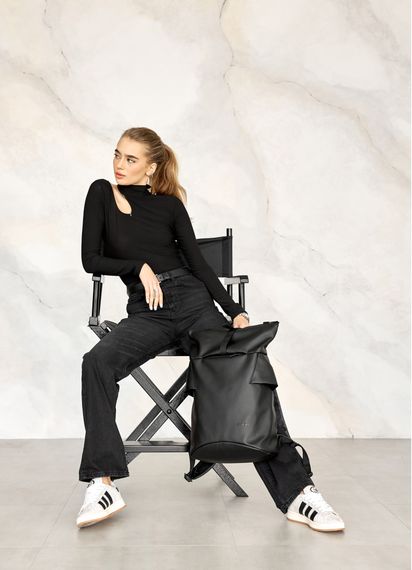 Жіночій рюкзак рол Sambag RollTop KZN чорний 39 х 28.5 х 15 см (24300001) | Зображення 7