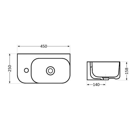 Раковина Qtap Tern 450х250х158 White QT1711H02LW | Зображення 1